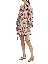 Caballito Vito Floral Long-Sleeve Minidress