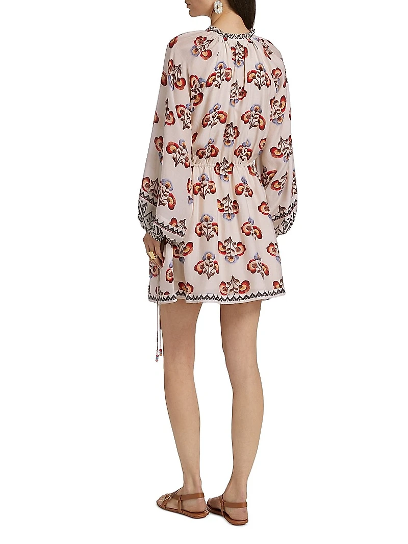 Caballito Vito Floral Long-Sleeve Minidress