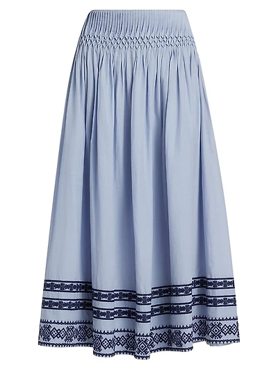 Roca Rocio Cotton A-Line Midi-Skirt