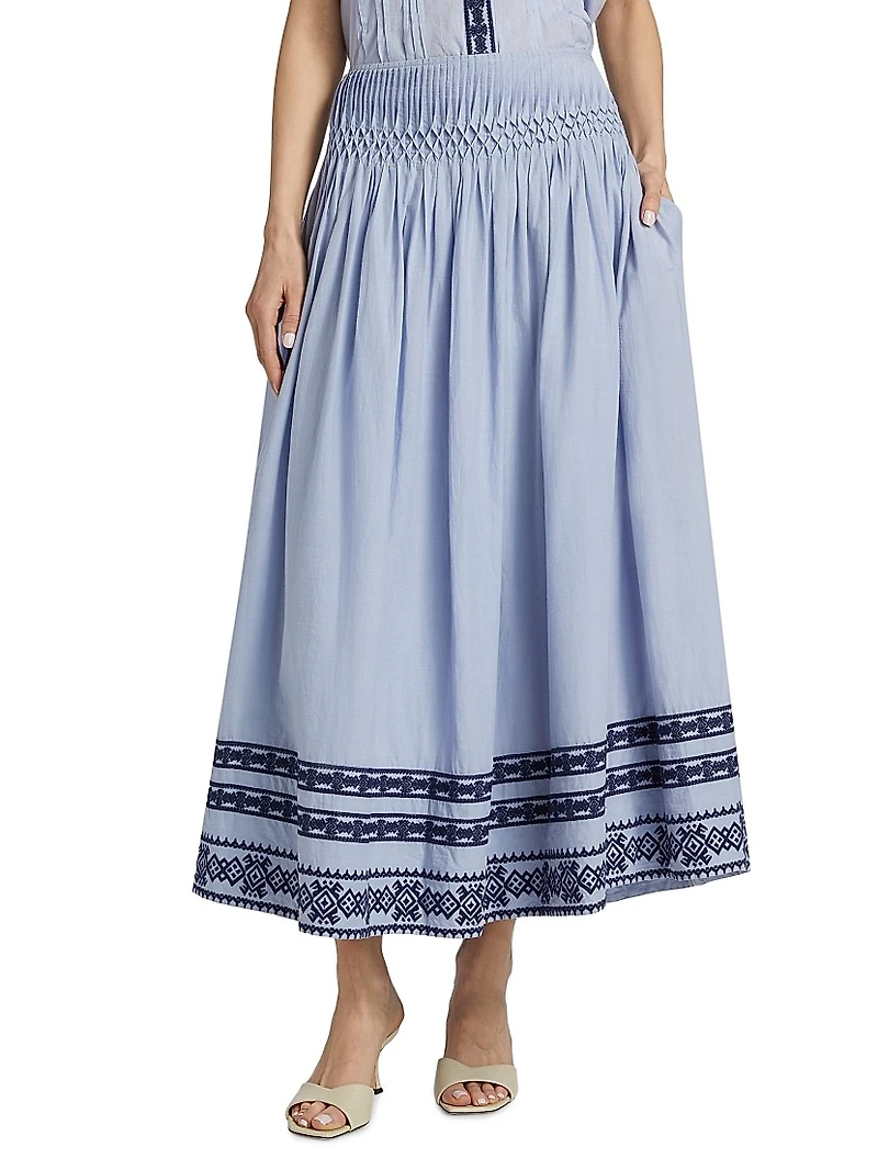 Roca Rocio Cotton A-Line Midi-Skirt