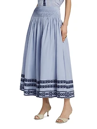 Roca Rocio Cotton A-Line Midi-Skirt