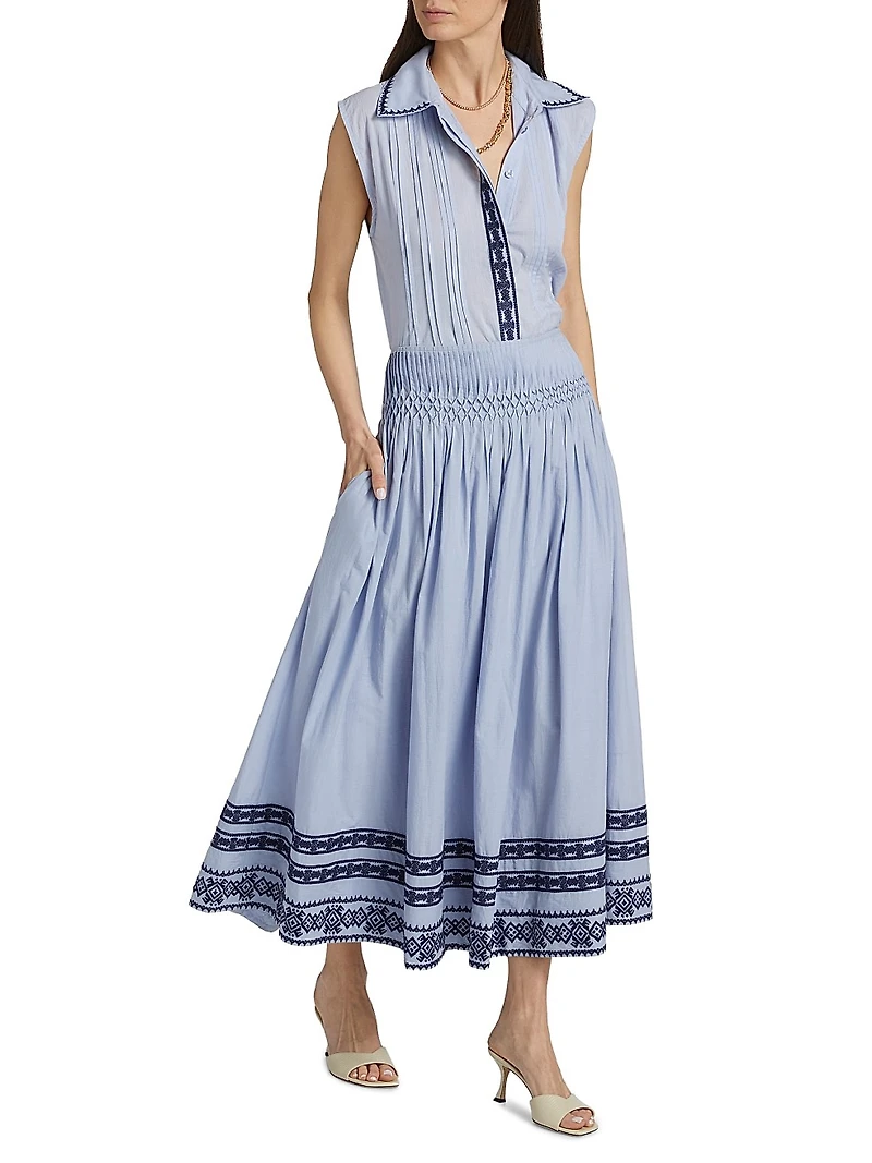 Roca Rocio Cotton A-Line Midi-Skirt