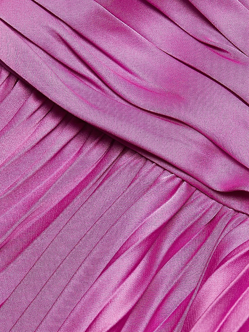 Del Pleated Strapless Gown