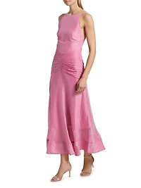 Kylie Ruched Midi-Dress