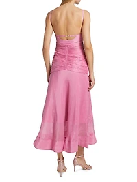 Kylie Ruched Midi-Dress