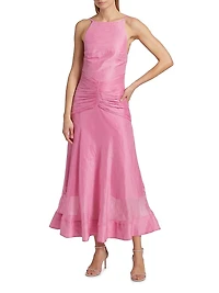 Kylie Ruched Midi-Dress