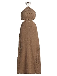 Clara Crochet Halter Midi-Dress