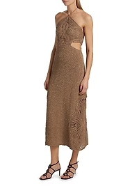 Clara Crochet Halter Midi-Dress