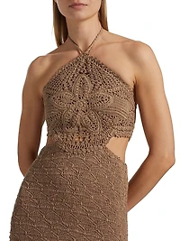 Clara Crochet Halter Midi-Dress