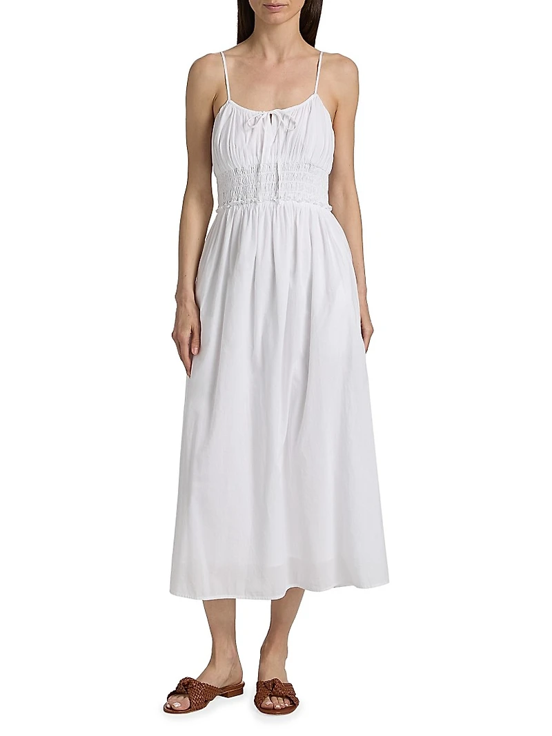 Jessa Shirred Waist Midi-Dress