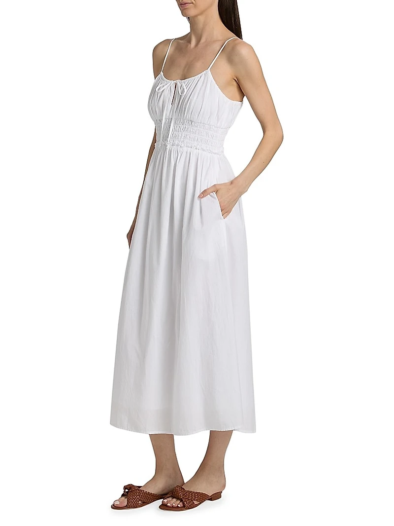 Jessa Shirred Waist Midi-Dress