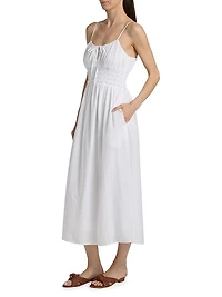 Jessa Shirred Waist Midi-Dress