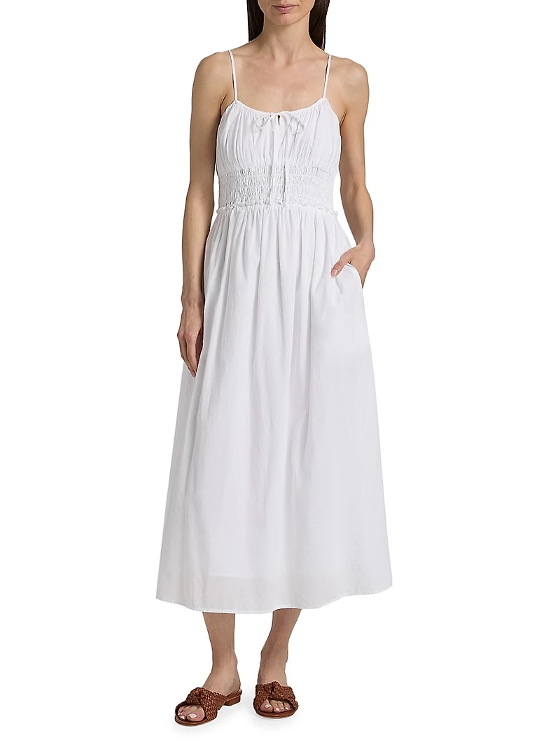 Jessa Shirred Waist Midi-Dress
