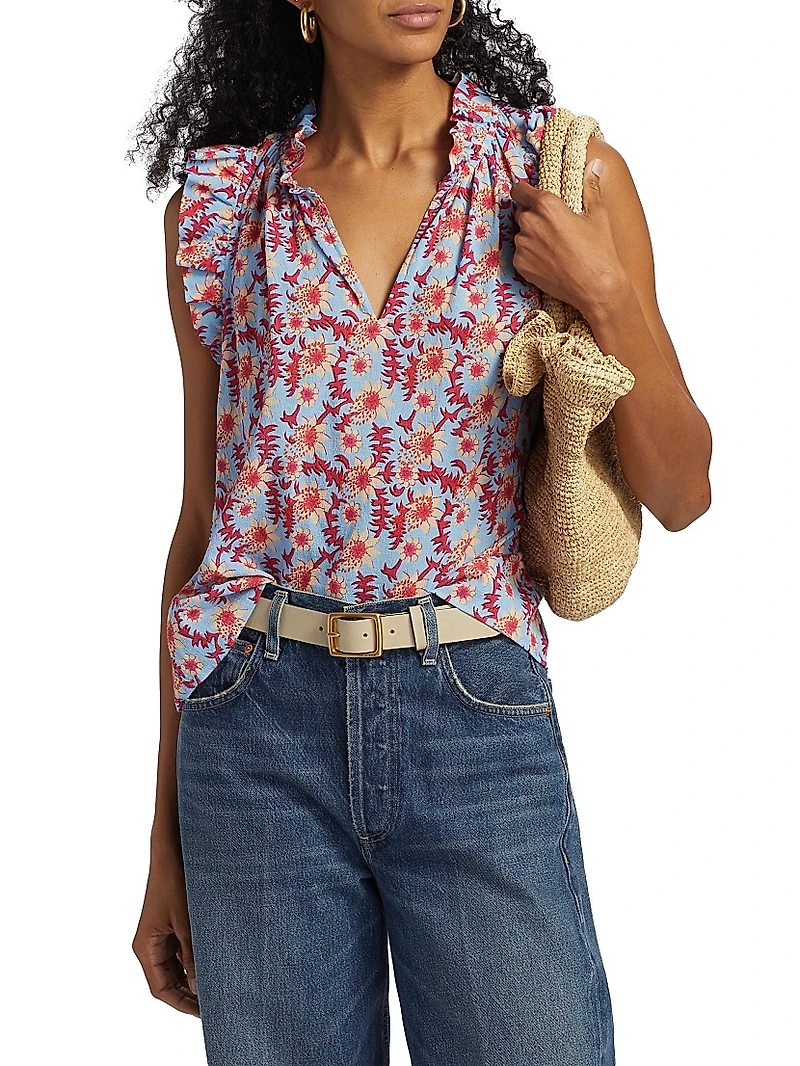 Bex Floral Cotton Sleeveless Top