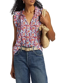 Bex Floral Cotton Sleeveless Top