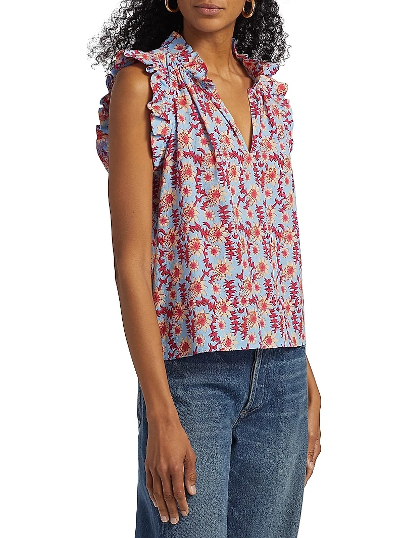 Bex Floral Cotton Sleeveless Top