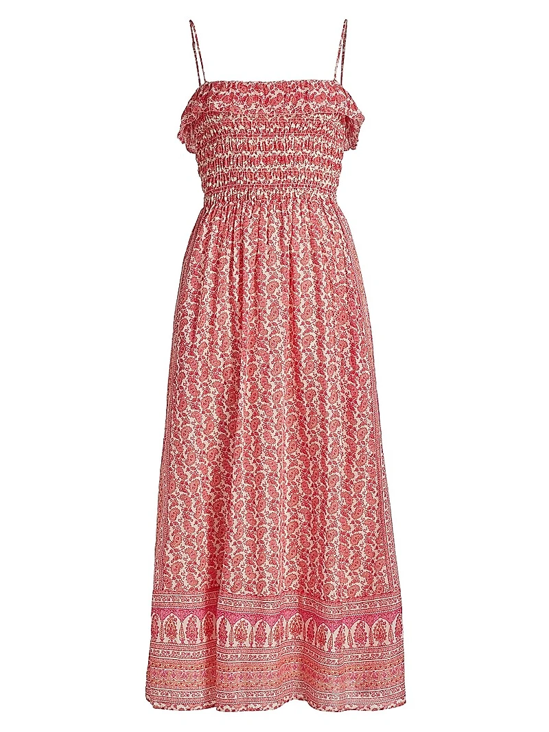 Larkin Paisley Cotton-Silk Midi-Dress