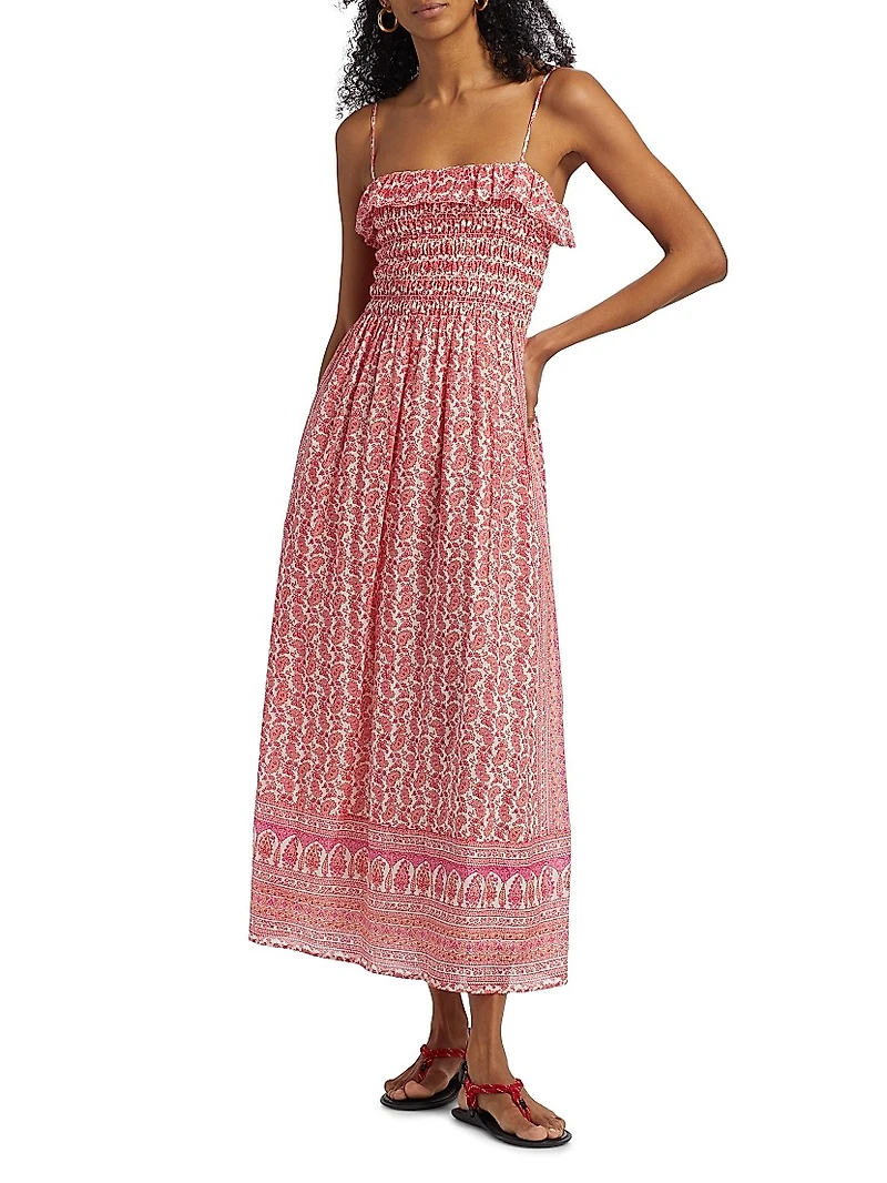 Larkin Paisley Cotton-Silk Midi-Dress