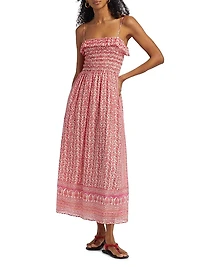 Larkin Paisley Cotton-Silk Midi-Dress
