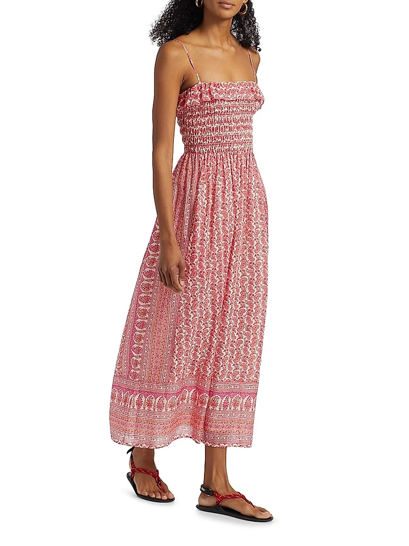 Larkin Paisley Cotton-Silk Midi-Dress