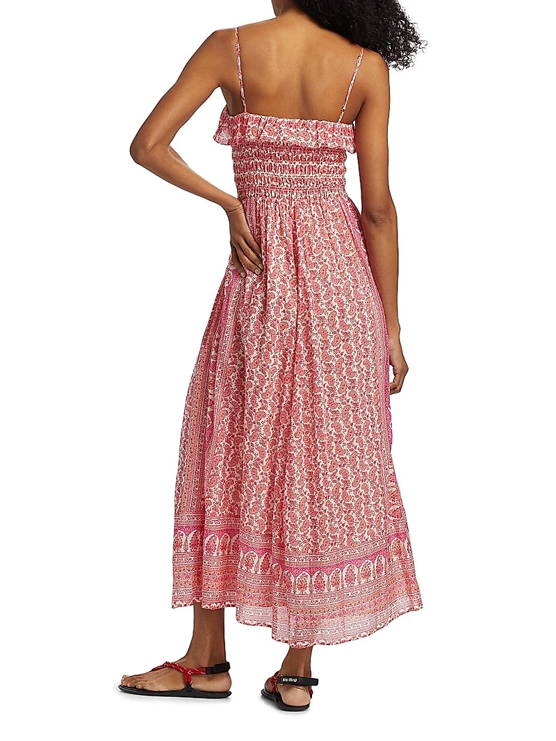 Larkin Paisley Cotton-Silk Midi-Dress