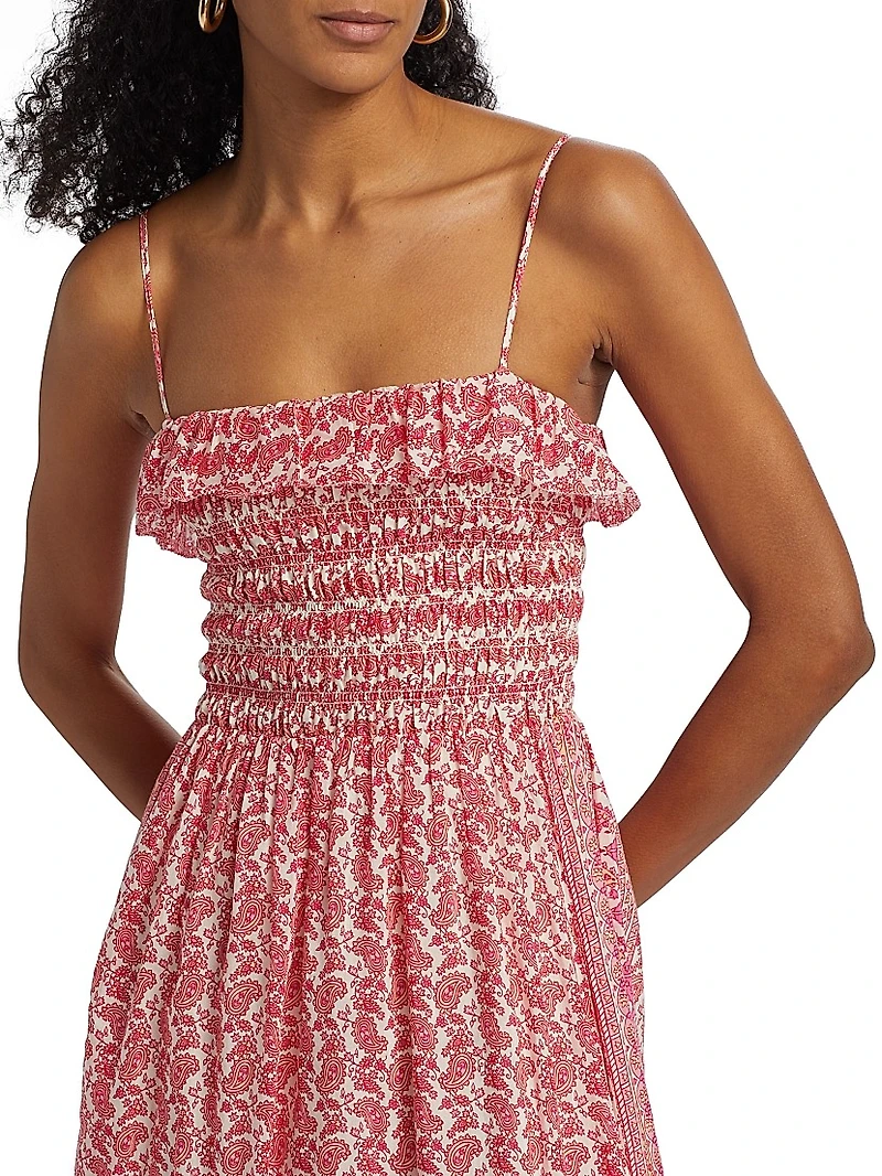 Larkin Paisley Cotton-Silk Midi-Dress