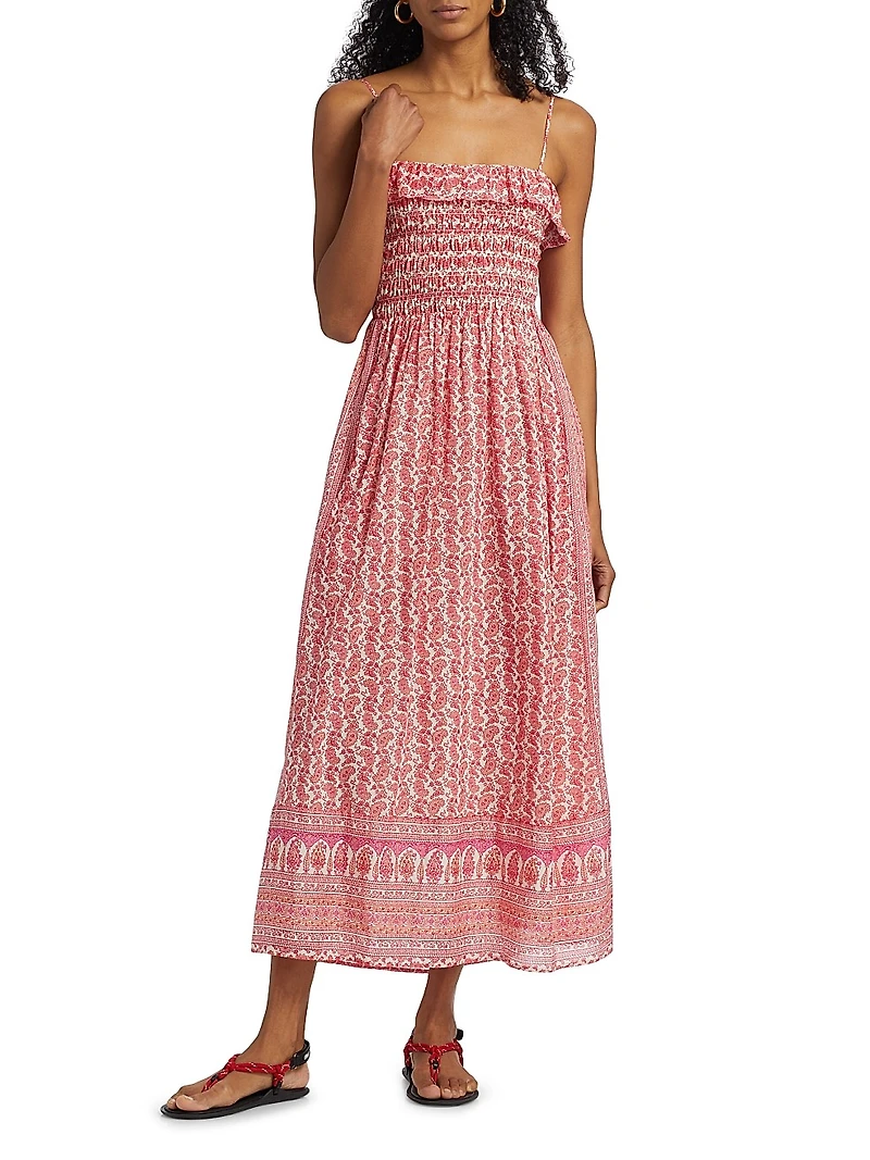 Larkin Paisley Cotton-Silk Midi-Dress