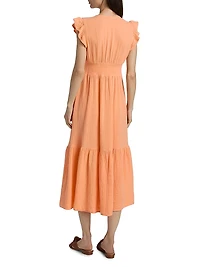 Davana Cotton Button-Front Midi-Dress