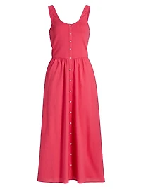 Fenix Button-Front Cotton Midi-Dress