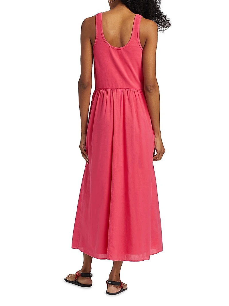 Fenix Button-Front Cotton Midi-Dress