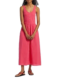 Fenix Button-Front Cotton Midi-Dress