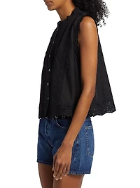 Lara Embroidered Cotton Sleeveless Shirt