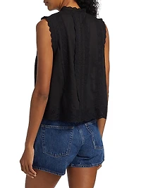 Lara Embroidered Cotton Sleeveless Shirt