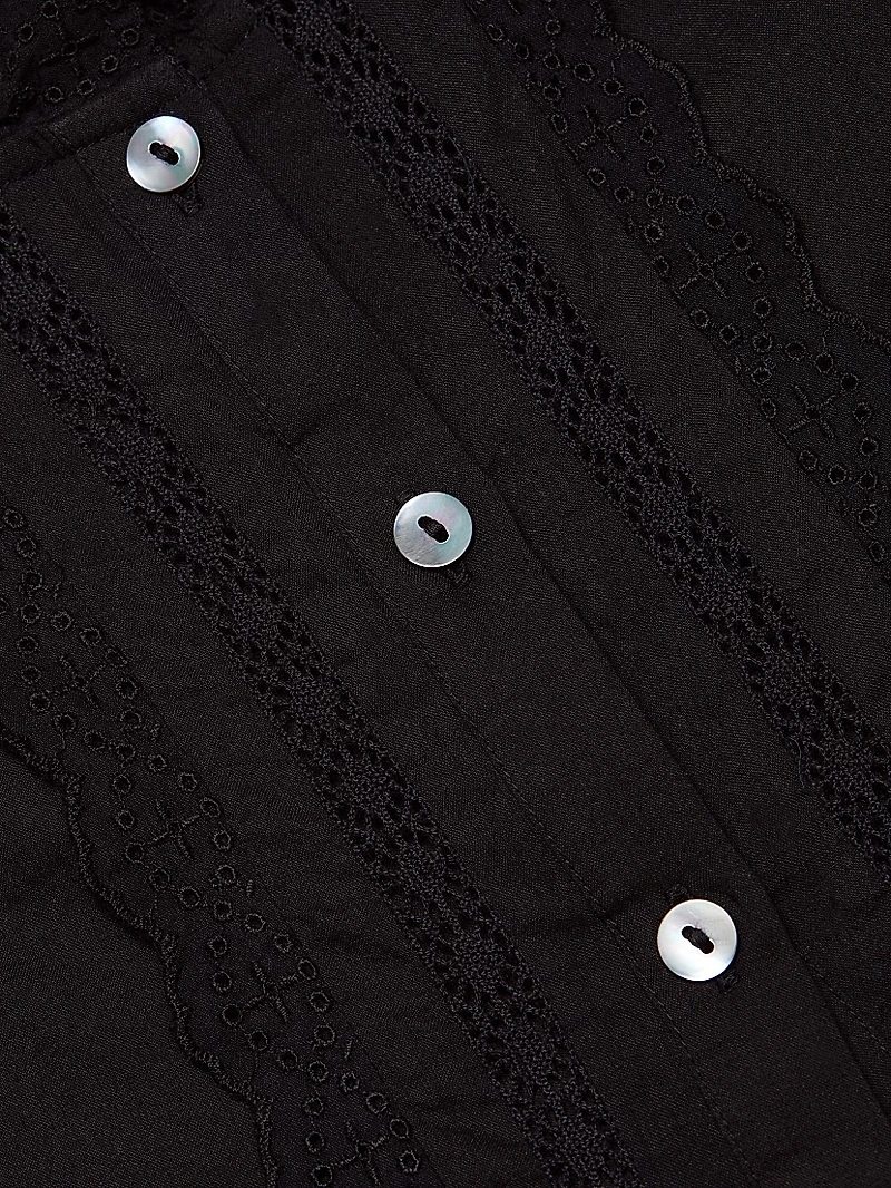 Lara Embroidered Cotton Sleeveless Shirt