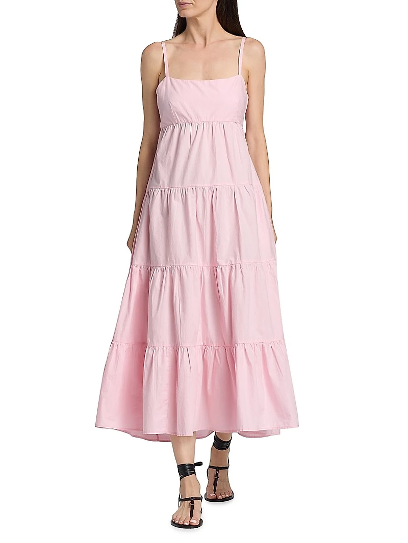 Hazel Cotton Tiered Midi-Dress