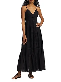 Janis Lace Button-Front Maxi Dress