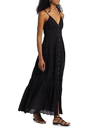 Janis Lace Button-Front Maxi Dress