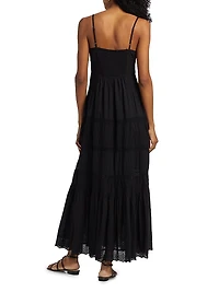 Janis Lace Button-Front Maxi Dress