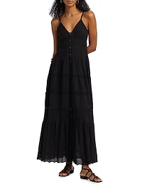 Janis Lace Button-Front Maxi Dress