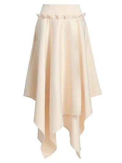 Vera Satin Handkerchief Midi-Skirt