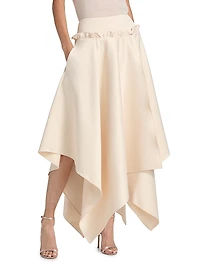 Vera Satin Handkerchief Midi-Skirt
