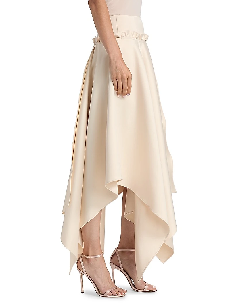 Vera Satin Handkerchief Midi-Skirt