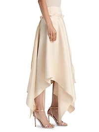 Vera Satin Handkerchief Midi-Skirt