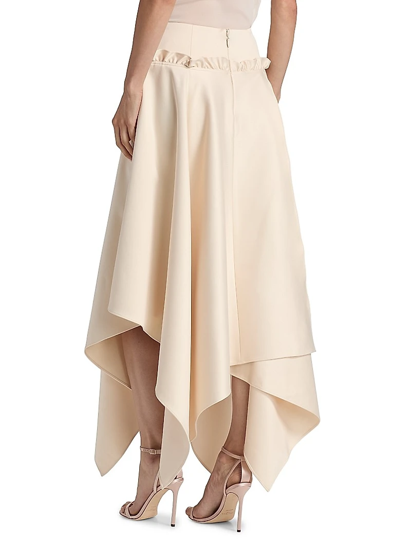 Vera Satin Handkerchief Midi-Skirt