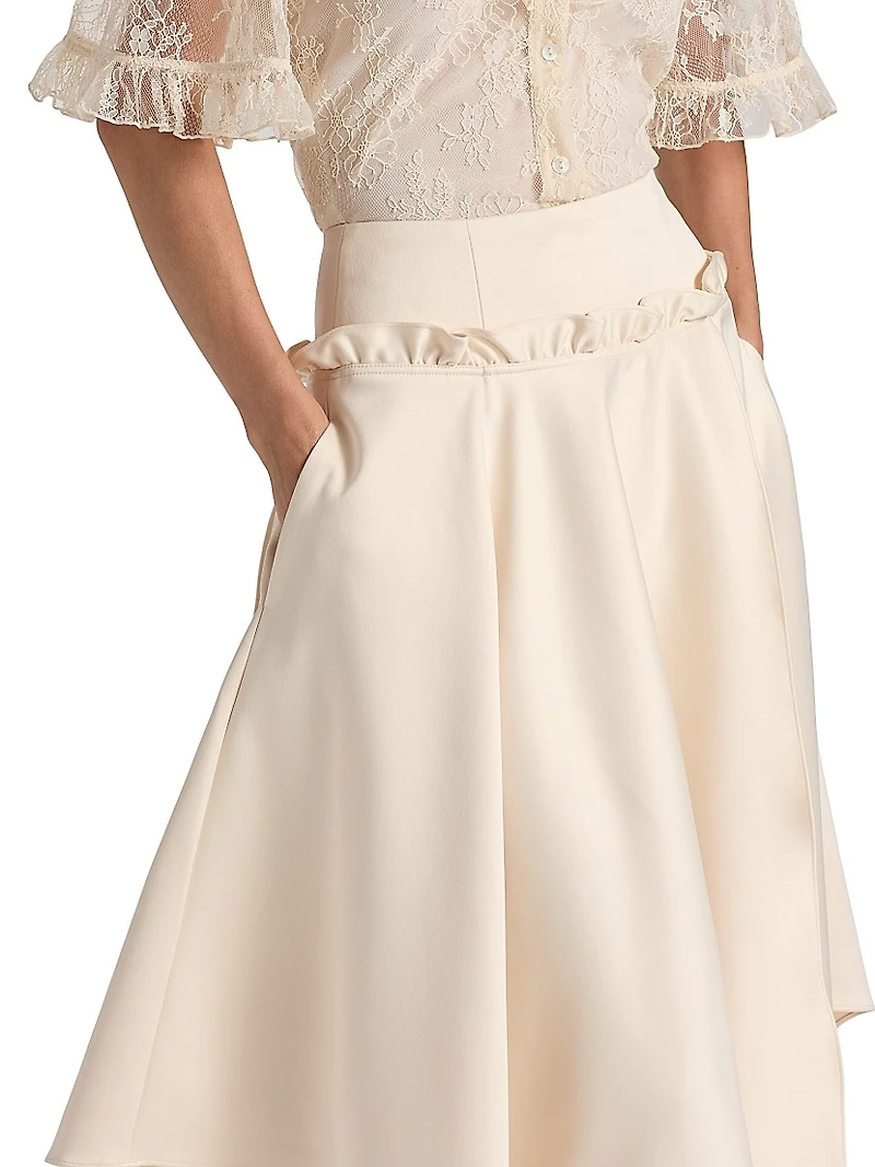 Vera Satin Handkerchief Midi-Skirt