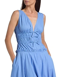 Zelie Cotton Poplin Handkerchief-Hem Midi-Dress