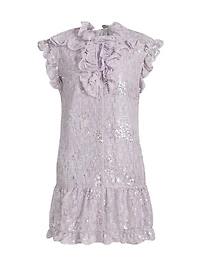 Maya Ruffle-Trimmed Sequined Minidress