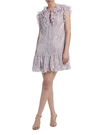 Maya Ruffle-Trimmed Sequined Minidress