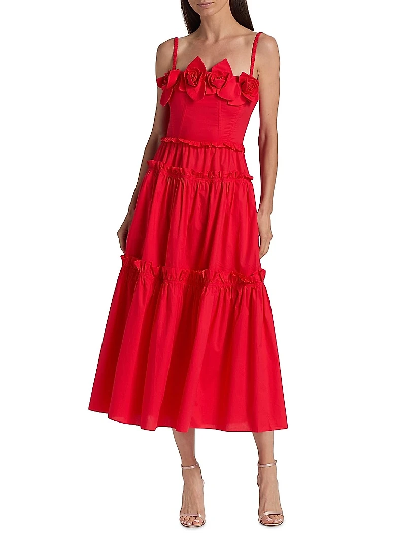 Rach Rosette Cotton Midi-Dress