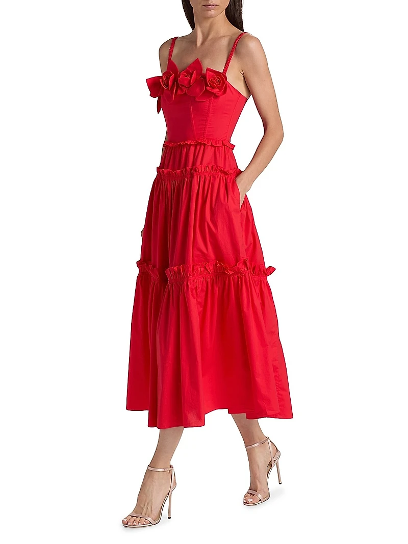 Rach Rosette Cotton Midi-Dress